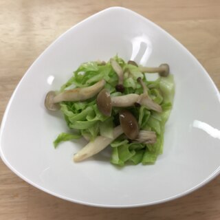 キャベツとしめじの梅昆布茶炒め